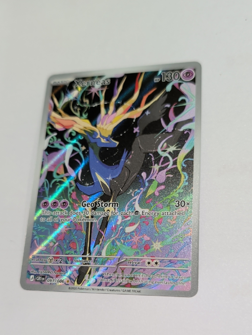 Pokémon Xerneas Full Art Holo Foil Card - Black & Multicolor